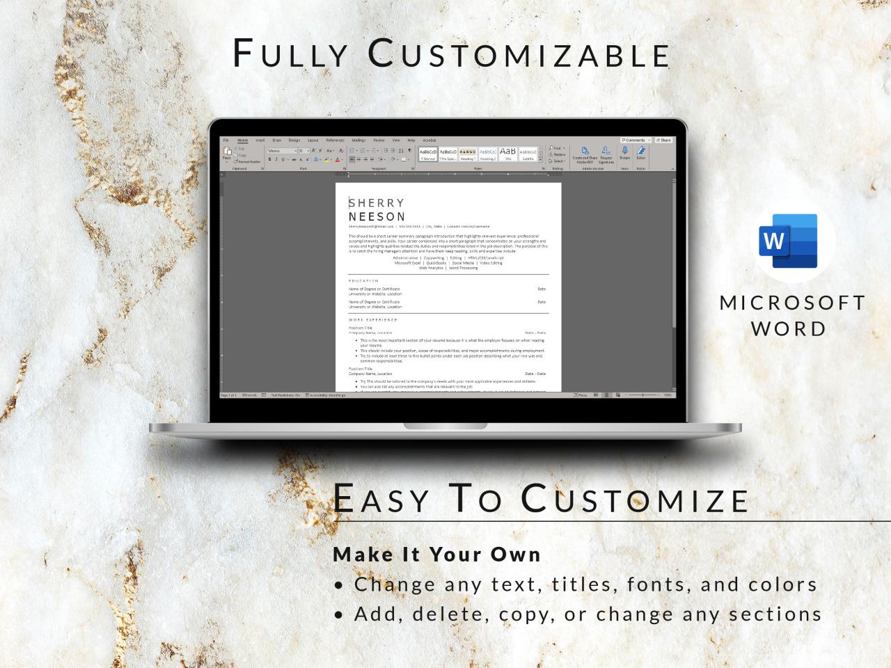 ATS Resume Template 2024 Resume Template ATS Friendly for Word ...